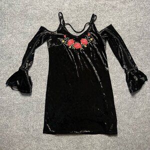 Disney Wear Girls Coco Dress Black Velvet Cold Shoulder Costume S